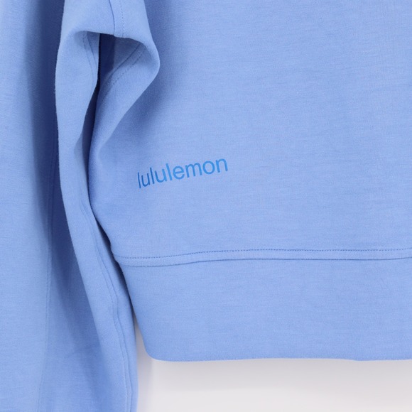 Lululemon Perfectly Oversized Cropped Crew Softstreme Blue Womens Size 4 - Picture 5 of 5